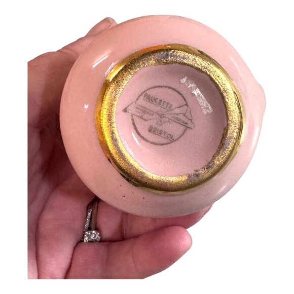 Vintage Paulette Bristol Pink Floral Mini Creamer Pitcher With Gold Rim Flowers - Picture 4 of 9